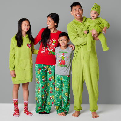 Dr. Seuss Family Pajama Grinch Costume Adult and Kid Sleepwear, Mom, Size:  XLarge