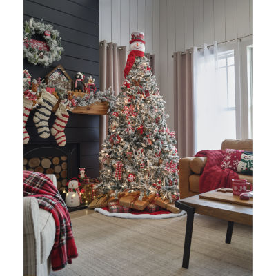 North Pole Trading Co. Quilted With Faux Fur Indoor Tree Skirt