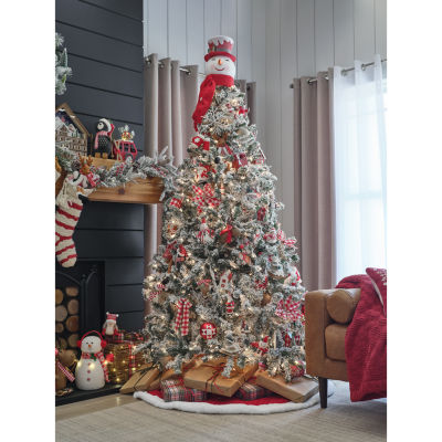 North Pole Trading Co. Santa Lodge Snowman On Sled Christmas Tabletop Decor