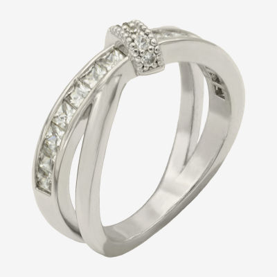 Sparkle Allure Cubic Zirconia Pure Silver Over Brass Knot Band