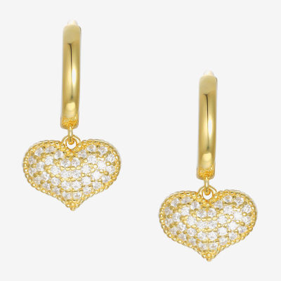 CT. T.W. Lab Created White Cubic Zirconia 14K Gold Over Silver Drop Earrings