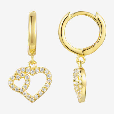 Girls / CT. Lab Created Cubic Zirconia 14K Gold Over Silver Drop Earrings