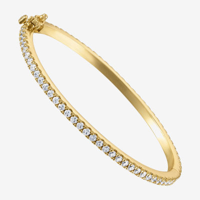 3 1/4 CT. T.W. Lab Created Cubic Zirconia 14K Gold Over Brass Bangle Bracelet