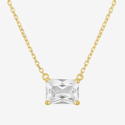 Yes, Please! Womens 2-pc. Lab Created White Sapphire 14K Gold Over Silver Necklace Set