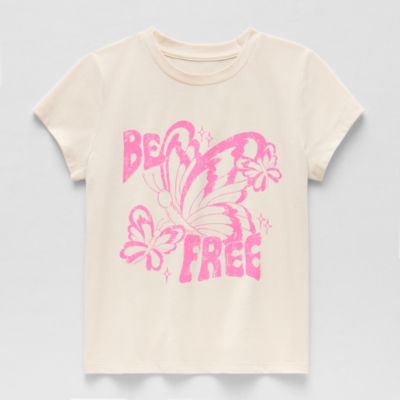 Thereabouts Little & Big Girls Round Neck Short Sleeve Graphic T-Shirt