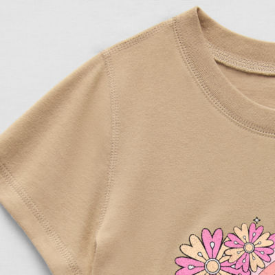 Thereabouts Little & Big Kid Girls Sensory Friendly Round Neck Short Sleeve Adaptive Regular Fit Graphic T-Shirt