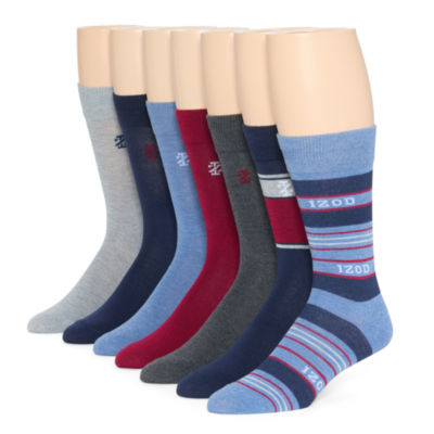 IZOD Dress 7 Pair Crew Socks Mens