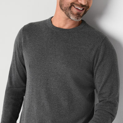 St. John's Bay Fine Gauge Mens Crew Neck Long Sleeve Pullover Sweater