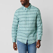 Wrangler Checotah Mens Classic Fit Long Sleeve Striped Button-Down Shirt