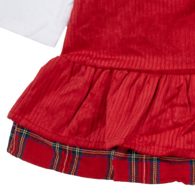Rare Editions Reindeer Baby Girls Plaid 2-pc. Dress Set