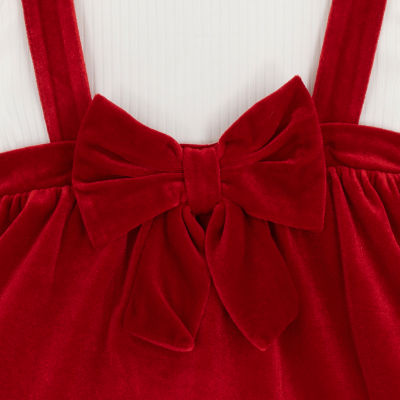 Rare Editions Baby Girls Sleeveless Velvet Jumper