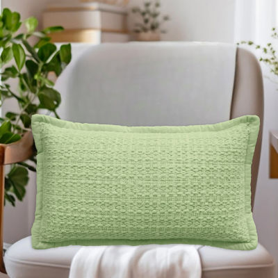 Vibhsa Vibhsa Honeycomb Handwoven Textured Pillow, 14" X 24" Rectangular Throw Pillow