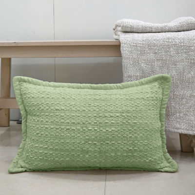 Vibhsa Vibhsa Honeycomb Handwoven Textured Pillow, 14" X 24" Rectangular Throw Pillow