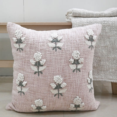Vibhsa Vibhsa Persian Handwoven & Hand-Embroidered Decorative Pillow, 20"X20" Square Throw Pillow