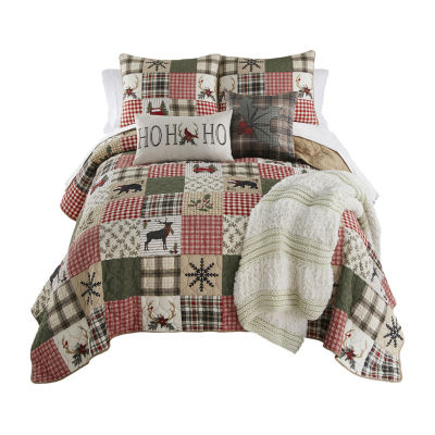 Your Lifestyle By Donna Sharp Holly Forest Pieced Cotton Easy Care Quilt Set