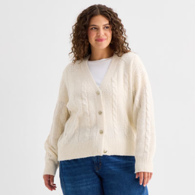 Pullover Sweater Jcpenney Cardigans Misses Womens V Neck Long