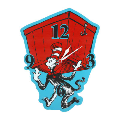 Analog Mdf Wall-Hanging Cat In The Hat House Shaped Wall Clock