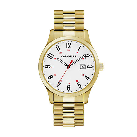 Caravelle Designed By Bulova Mens Gold Tone Stainless Steel Bracelet Watch 44b117, One Size -  25502030018
