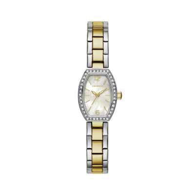 Caravelle Designed By Bulova Womens Crystal Accent Two Tone