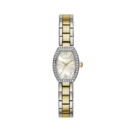 Caravelle Designed By Bulova Womens Crystal Accent Two Tone Stainless Steel Bracelet Watch 45l168, One Size -  25502090018