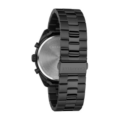 Caravelle Designed By Bulova Mens Chronograph Black Stainless Steel Bracelet Watch 45b150