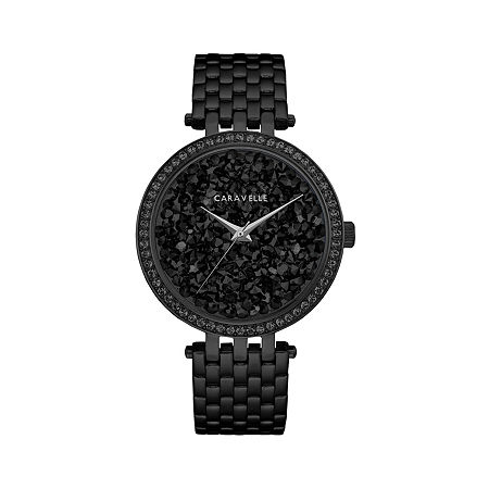 Caravelle Designed By Bulova Womens Crystal Accent Black Stainless Steel Bracelet Watch 45l171, One Size -  25502290018