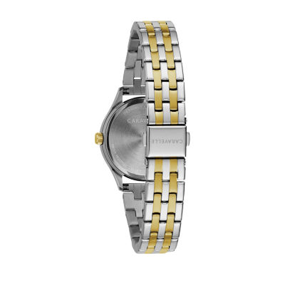 Caravelle Designed By Bulova Womens Two Tone Stainless Steel Bracelet Watch 45m112