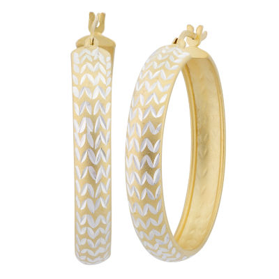 18K Gold Over Silver 34.9mm Hoop Earrings