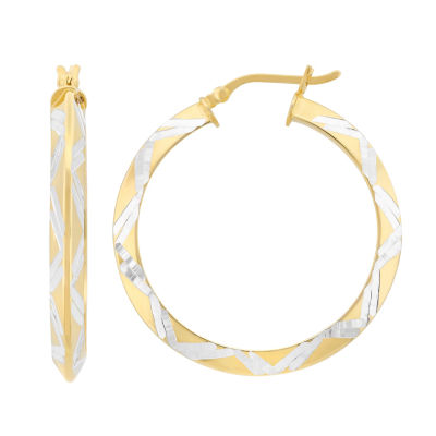 18K Gold Over Silver 25.4mm Hoop Earrings