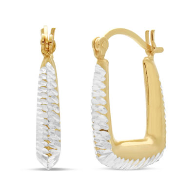 18k Gold Over Silver 29.6mm Hoop Earrings