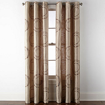 NEW 1 JCPenney Home Focus WARSAW GREY PEARL Light Filter Grommet Curtain 50x84 