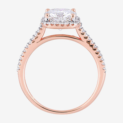 Womens 1/4 CT. T.W. Lab Created White Moissanite 14K Rose Gold Engagement Ring