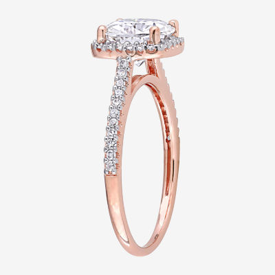 Womens 1/4 CT. T.W. Lab Created White Moissanite 14K Rose Gold Engagement Ring