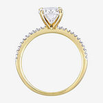 Womens 1/10 CT. T.W. Lab Created White Moissanite 14K Gold Engagement Ring
