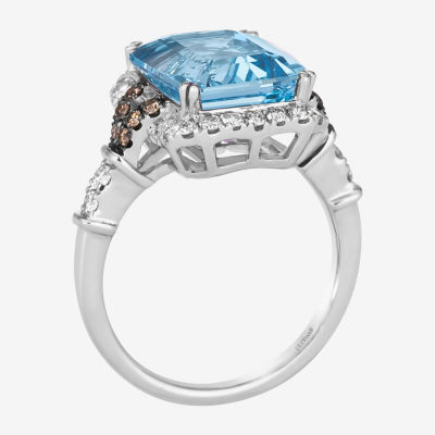 Le Vian® Grand Sample Sale™ Ring featuring 6 CT. Blue Topaz 3/8 CT. Nude Diamonds™  1/6 CT. Chocolate Diamonds® set in 14K Vanilla Gold®