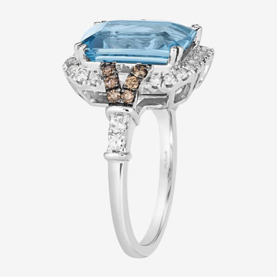 Le Vian® Grand Sample Sale™ Ring featuring 6 CT. Blue Topaz 3/8 CT. Nude Diamonds™  1/6 CT. Chocolate Diamonds® set in 14K Vanilla Gold®