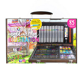 Art 101 Draw, Color, and Paint 136 Piece Multimedia Wood Art Set