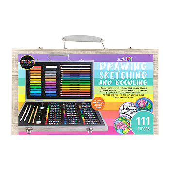 Color More paint set,85 piece deluxe wooden art set crafts drawing painting  kit with easel