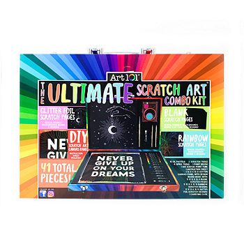 Art 101 Ultimate Scratch Art Combo Kit with 41 Pieces in a