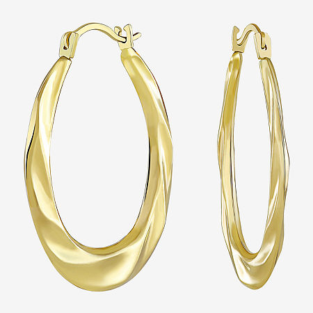 10K Gold 22mm Round Hoop Earrings, One Size