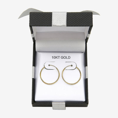 10K Gold 20mm Round Hoop Earrings