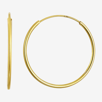 10K Gold 20mm Round Hoop Earrings