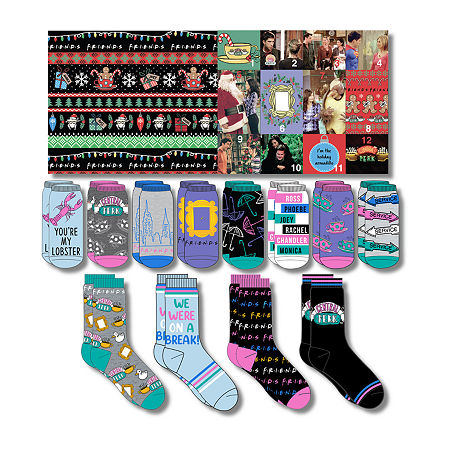 Womens 12 Days of Socks Gift Set, 4-10 , Blue