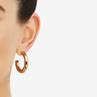 14K Gold 20mm Round Hoop Earrings