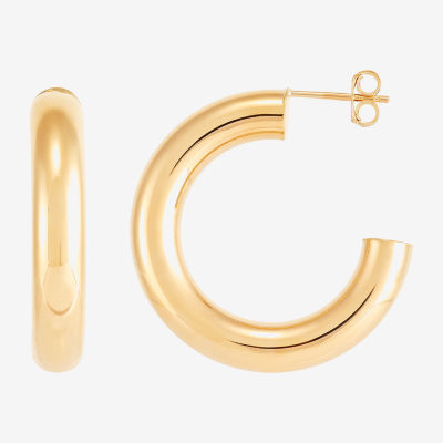 14K Gold 20mm Round Hoop Earrings