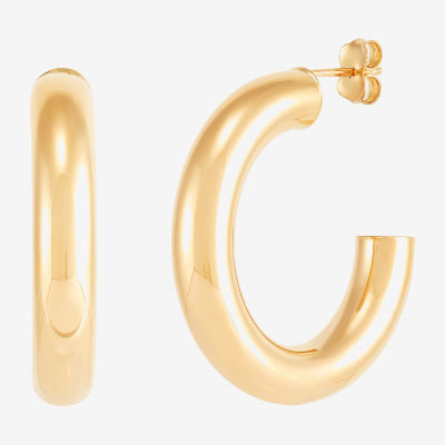 14K Gold 20mm Round Hoop Earrings