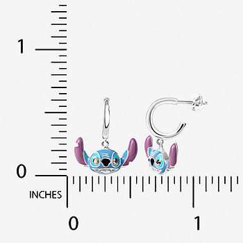 Disney Lilo and Stitch Sterling Silver 3D Blue Enamel Stud Earrings,  Officially Licensed : : Moda