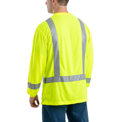 Berne Hi Vis Class 3 Performance Big and Tall Mens High Visibility Long Sleeve Safety Shirt