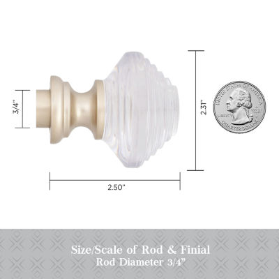 Kenney Designer Collection™  Selah Acrylic Knob 3/4 Adjustable Curtain Rod