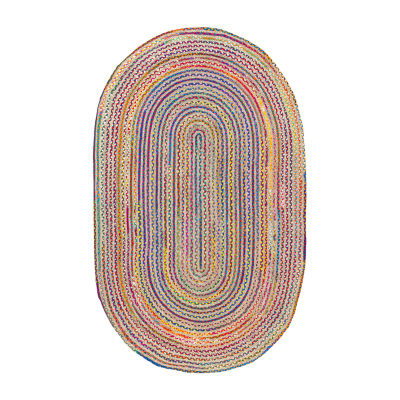 nuLoom Aleen Braided Cotton Jute Indoor Oval Area Rug